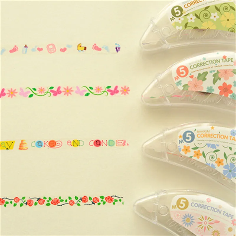 Free Shipping 1pcs Creative Sweet Little Flowers Decorative Correction Tape Stickers for Kids Gift 4 Color | Игрушки и хобби