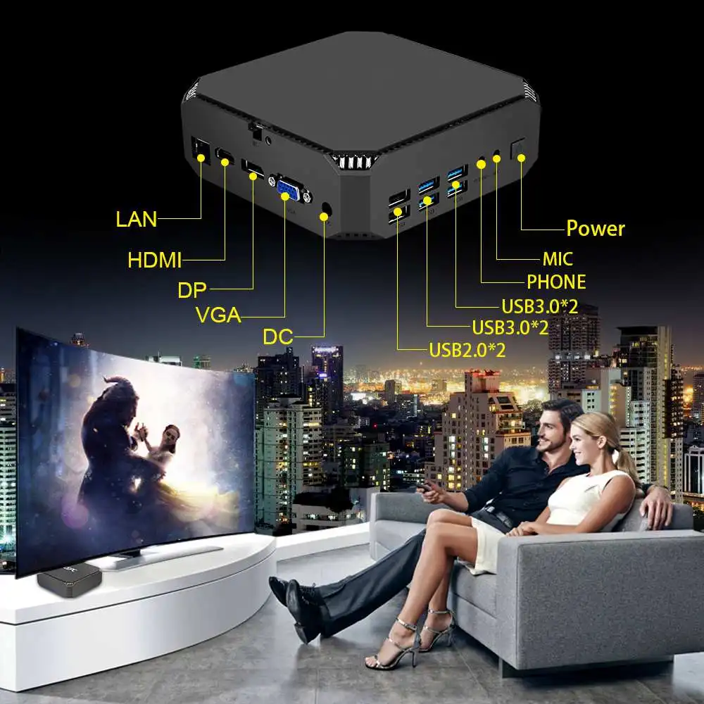 LEORY CK2 TV box Intel i3-7100U 8 Гб DDR3 Оперативная память 128 GB 5G WI-FI bluetooth 4,0 SATA М. SSD мини ПК Поддержка Windows 10 Декодер каналов кабельного телевидения