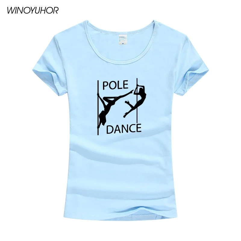 Женская футболка с принтом Pole Dance хлопковая модная хипстерская короткими