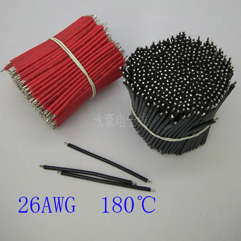 1000 шт. 30 мм 180 градусов 3239 * 26AWG красный и черный с оловянной проволокой панельный