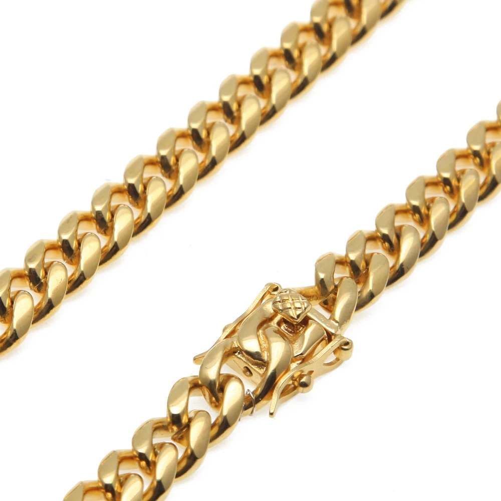 Цепочка Uwin из нержавеющей стали кубинской формы длинное ожерелье с прочной