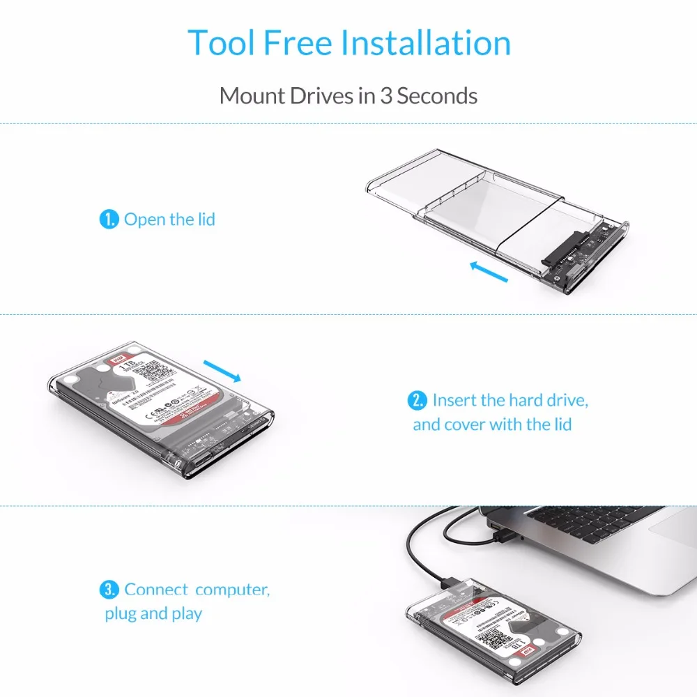 ORICO 2139U3 CR USB 3 0 внешний жесткий диск Корпус SSD корпус для 2.5in SATA HDD Поддержка UASP 2 ТБ
