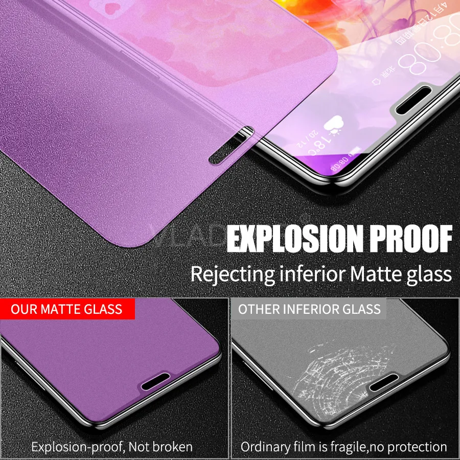 Анти УФ Фиолетовый Синий свет отпечатков пальцев матовое закалённое стекло для