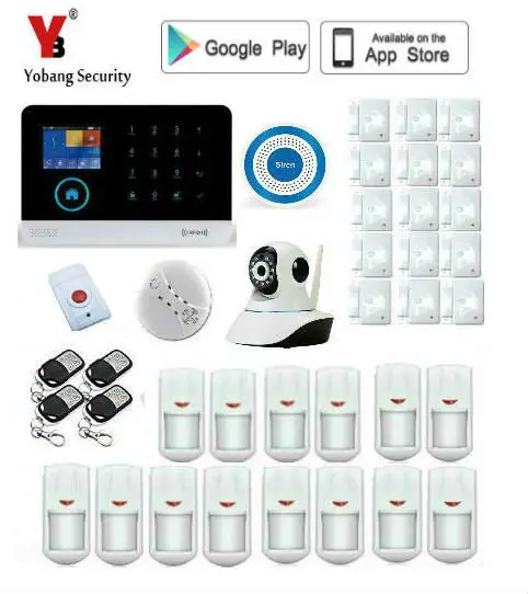 

Yobang Security WIFI GSM English German Switchable RFID card Wireless Home Security Arm Disarm Alarm system APP Remote Control