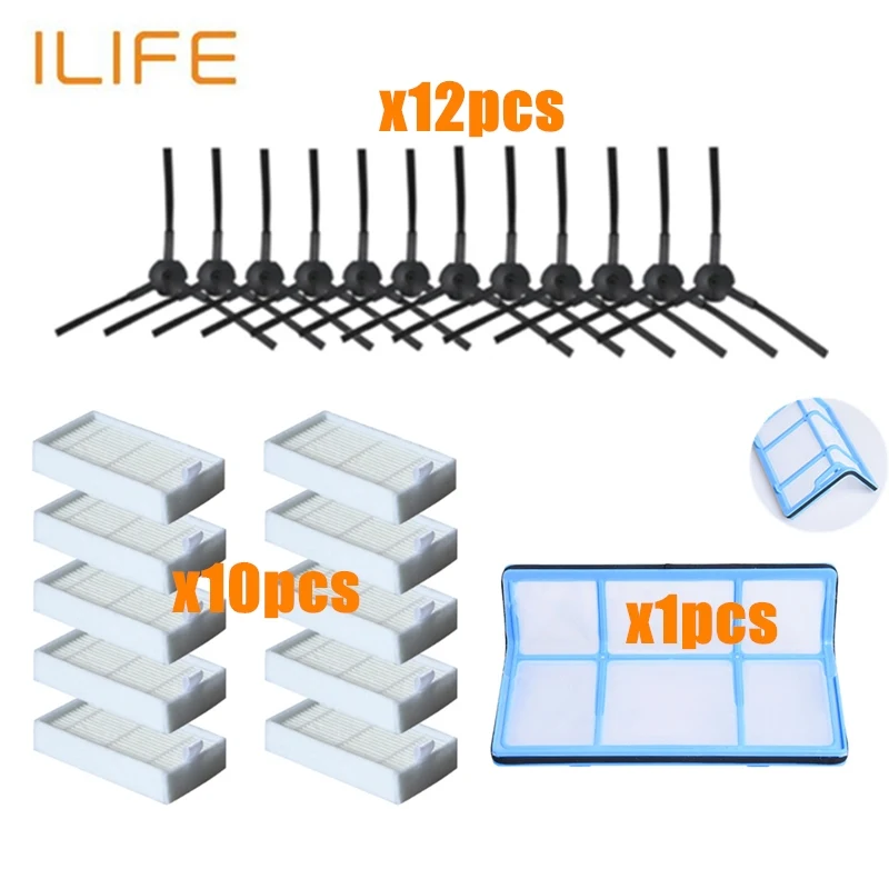 ilife-V3V5ZUHE23 Основной пылевой фильтр боковая щетка эффективный Hepa фильтр для ilife v5 v5s V3 V3s v5pro V50 V55 x5 v5s pro Запчасти для робота-пылесоса - Цвет: ilife-V3V5ZUHE23
