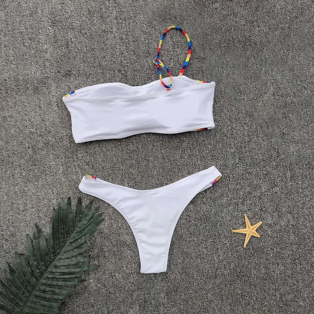 Женский купальник на одно плечо SAGACE однотонный купальный костюм с пуш-ап и