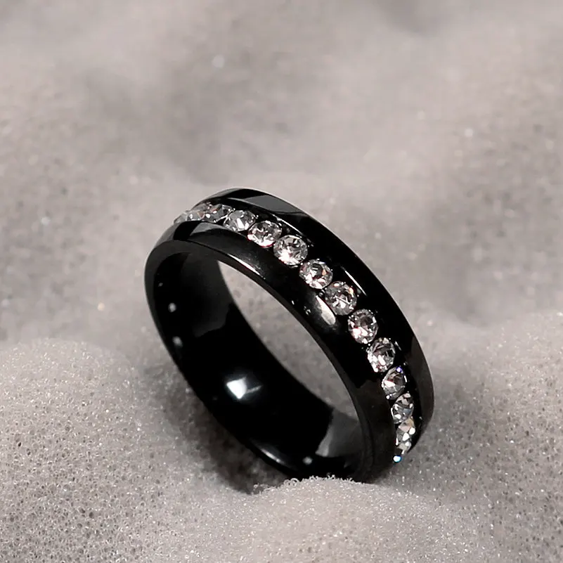 MANGOPIE чешское черное Титан Сталь кольца для женщин и мужчин|steel finger ring|ring stainless