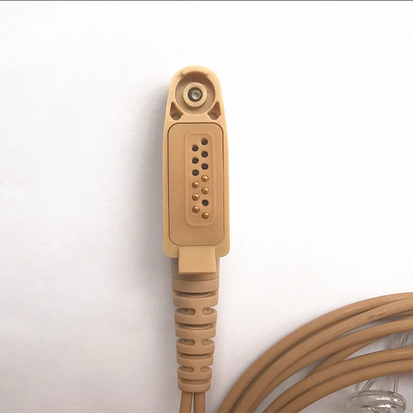 Covert Acoustic Tube Beige Flesh Color Earpiece Headset Mic for Motorola Two Way Radio GP328Plus GP344 GP388 GP688 Walkie Tlakie