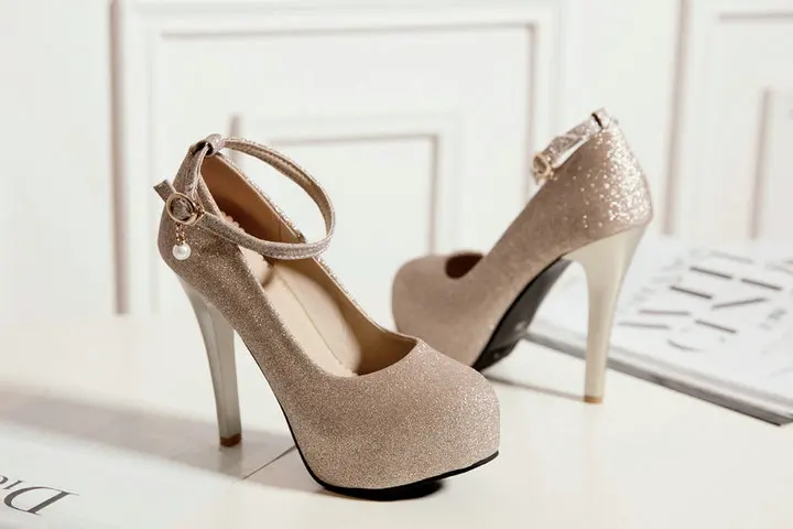 На высоком каблуке-шпильке Для женщин Туфли-лодочки модная свадебная обувь для невесты Женская обувь на высоком каблуке Цвета: черный, золотистый, серебристый