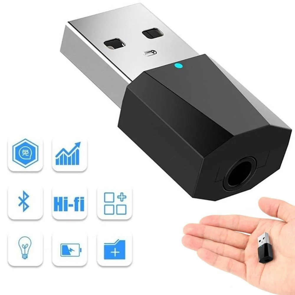 Беспроводной автомобильный мини Bluetooth приемник адаптер беспроводной Bluetooth аудио приемник музыкальные колонки USB AUX Bluetooth автомобильный комплект