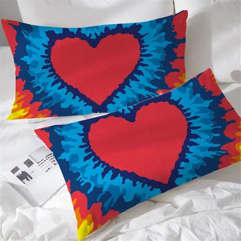 BlessLiving Rainbow Tie Dye Pillow Cases Colorful Tye Dye Pillow Sham Set of 2 Pillow Protector Cover Case Watercolor Pillowcase 2