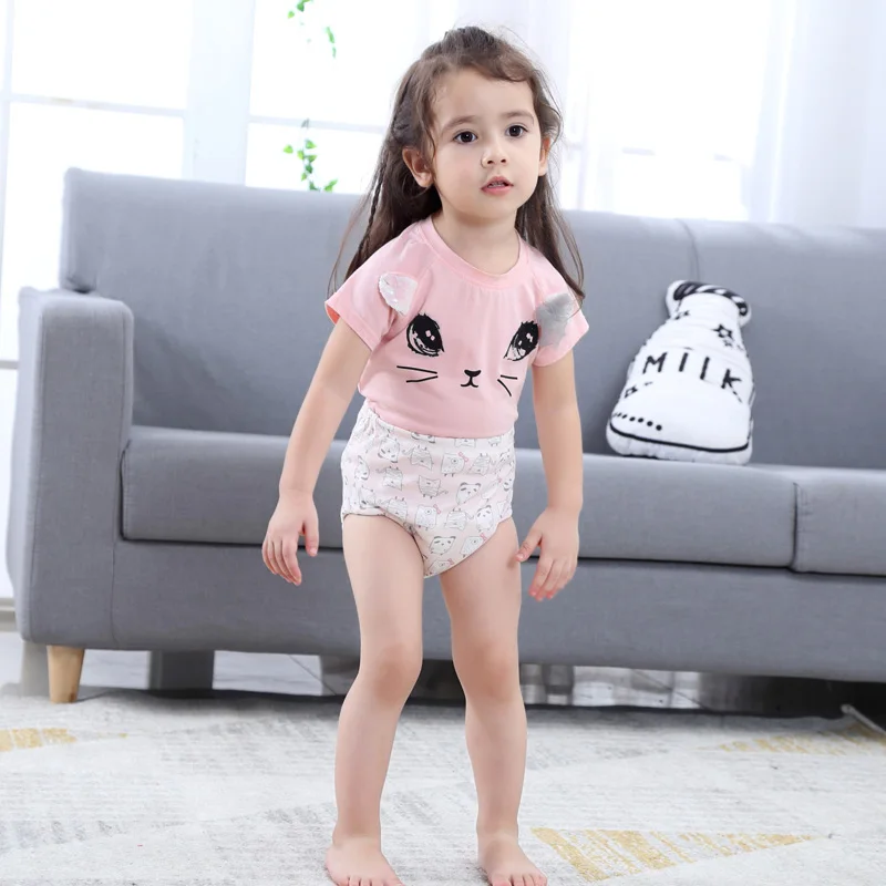 Reusable Baby Potty Training Pants Waterproof Infant Boys Girls Underwear Panties Cotton Washable Nappies Cloth Diapers