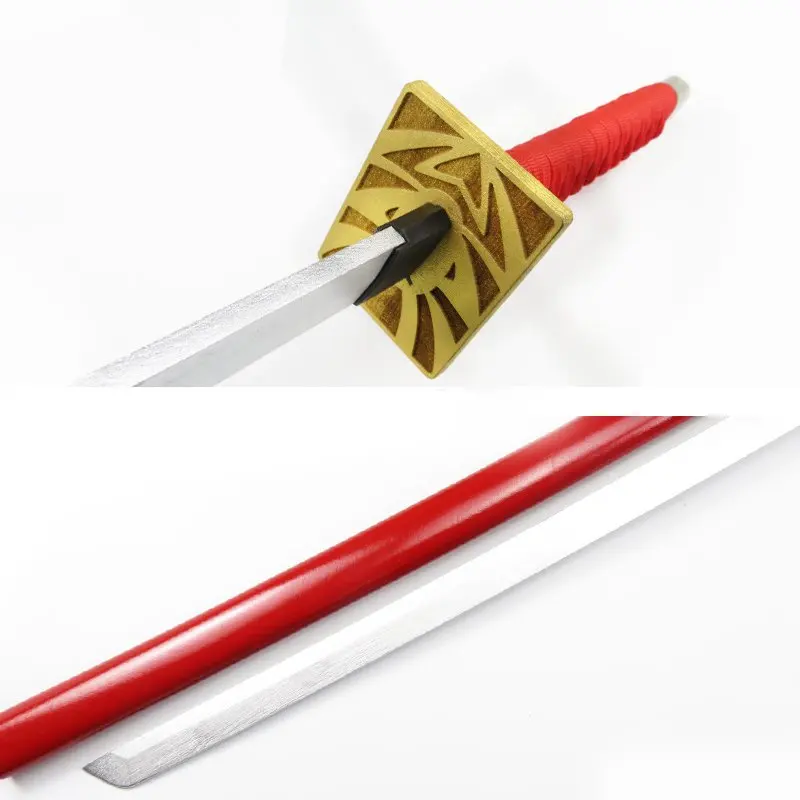 Anime BLEACH Abarai Renji Wooden Sword Katana Zabimaru Red Scabbard Cosplay Props Decorative | Тематическая одежда и