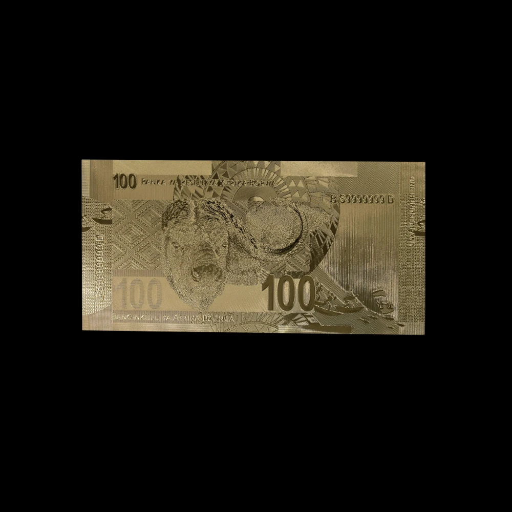 Банкноты из южноафриканского золота 10 шт./лот банкноты 100 Ранда в 24-каратном