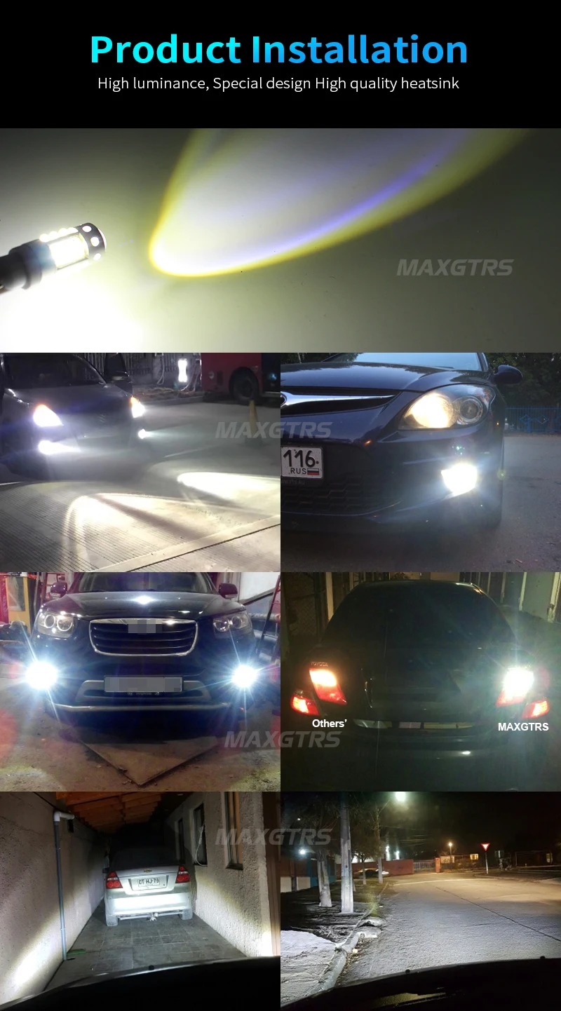 MAXGTRS H1 H3 H27 880 881 886 894 70 Вт 800LM с чипами Cree светодиодный фонарь 6000K белые Противотуманные фары для вождения DRL светодиодный фонарь с линзой