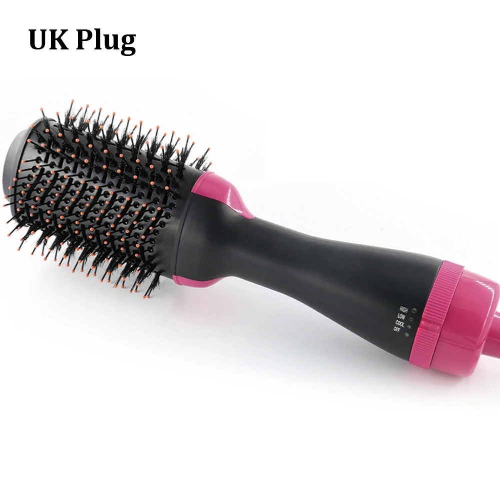 UK Plug Прямая поставка Многофункциональный анион горячий воздух расческа сухой/влажный один шаг салон Уход за волосами прямые бигуди Два использования - Цвет: UK Plug