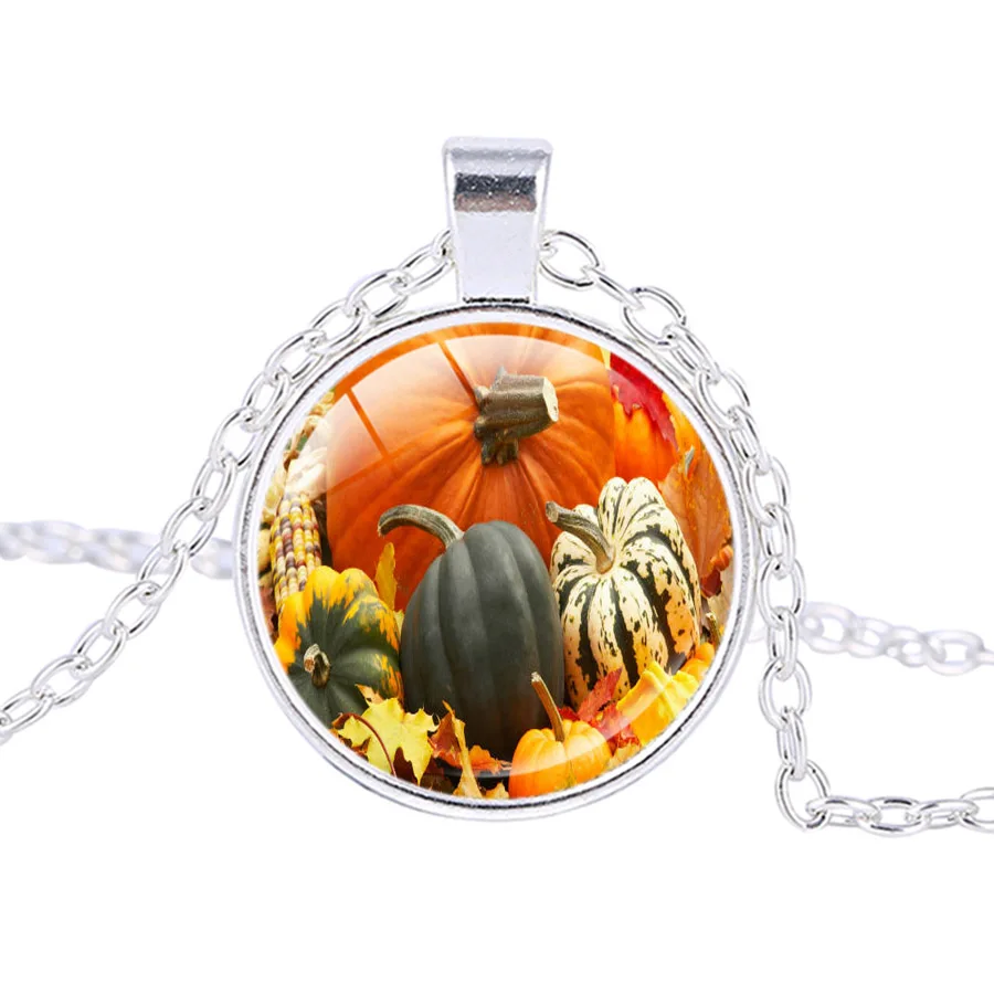 Ожерелье на Хэллоуин тыквенная голова трюк или лечение детская игра серебряное