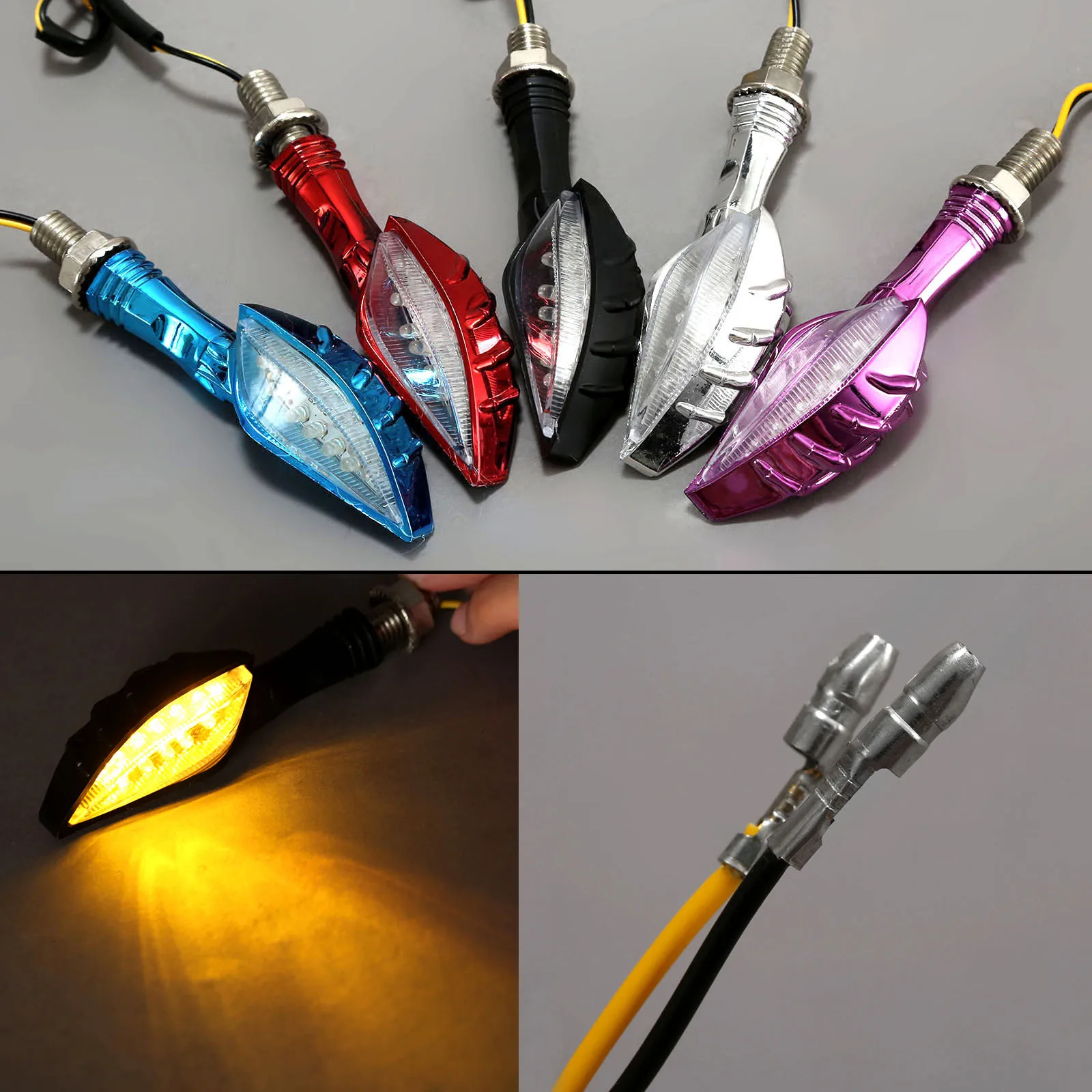 4 шт. мотоциклетный Янтарный фонарь с черепом светодиодный индикатор поворота