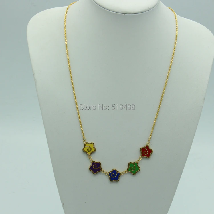 Женский/женский ювелирный набор с маленьким цветком ожерелье из нержавеющей