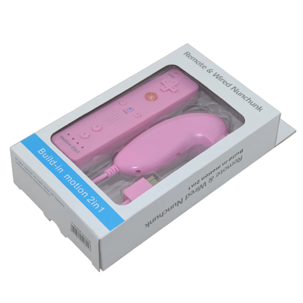 7 видов цветов Встроенный motion 2в1 для Wii remote & nunchunck Nintendo Gamepad/jostick/контроллер с Motion