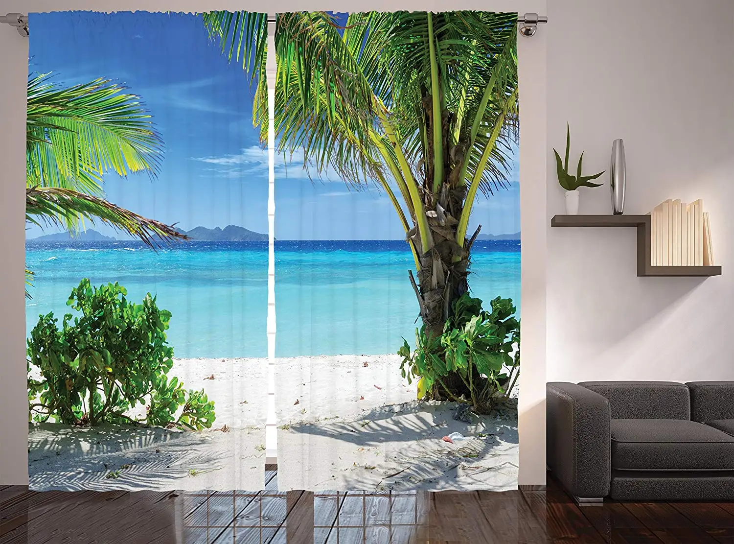 Тропические растения морские летние шторы для дома идиллические солнечные огни