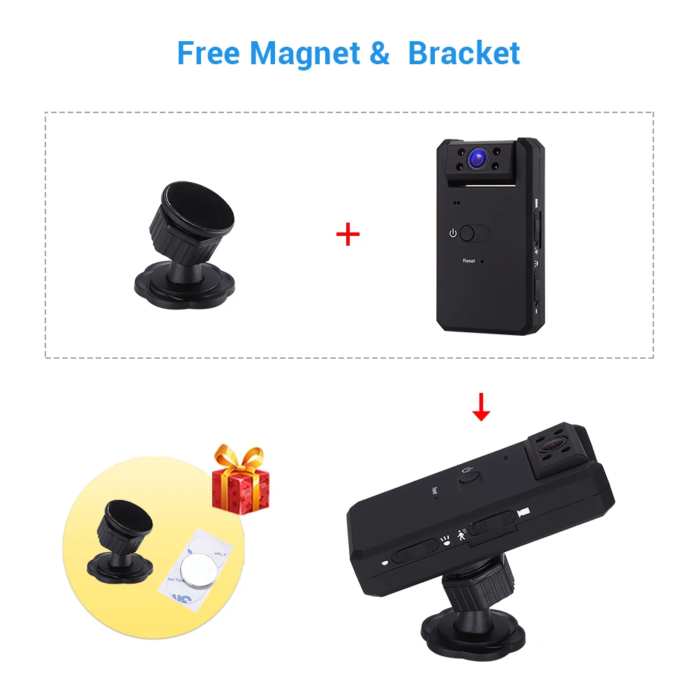 Микро-камера Mini DV Camara 1080P инфракрасная мини-видеокамера ночного видения с 180 градусов секретная камера 4k мини-камера