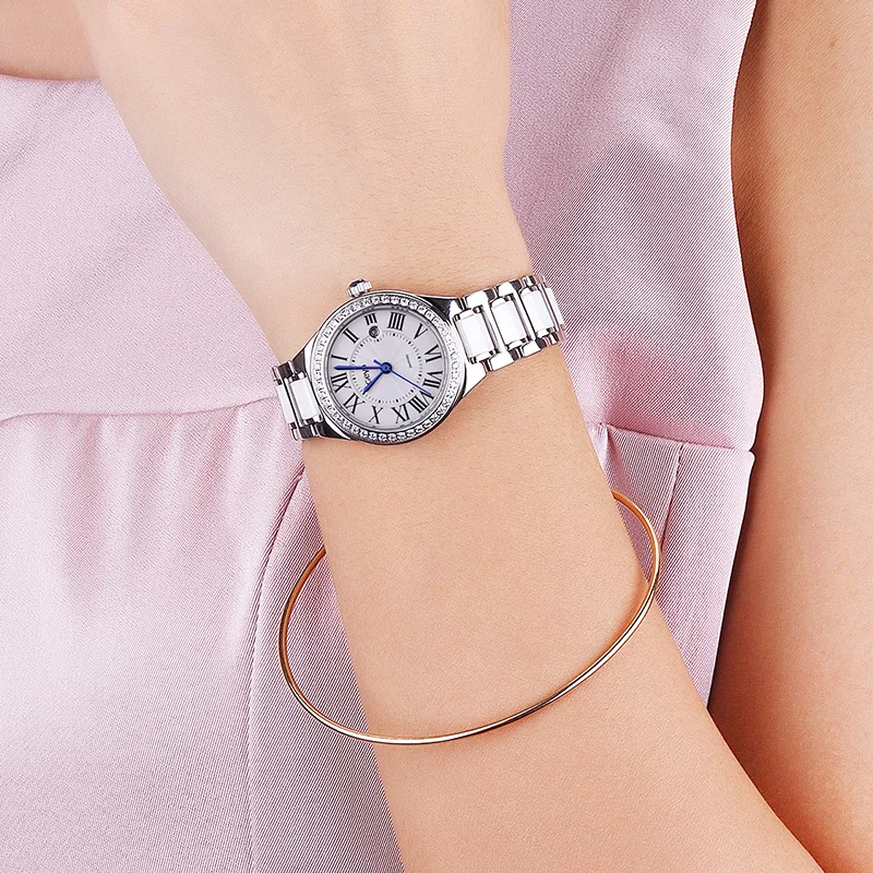 Geya 2017 Women Watches Brand Quartz Watch Sapphire Glass Ceramic Bracelet Diamond Jewelry Clock For relogio feminin | Наручные часы