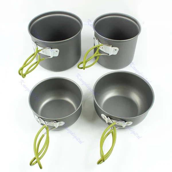 4 шт. посуда для пеших походов и пикника пикника|pot pan set|camping hiking cookwarehiking cookware |