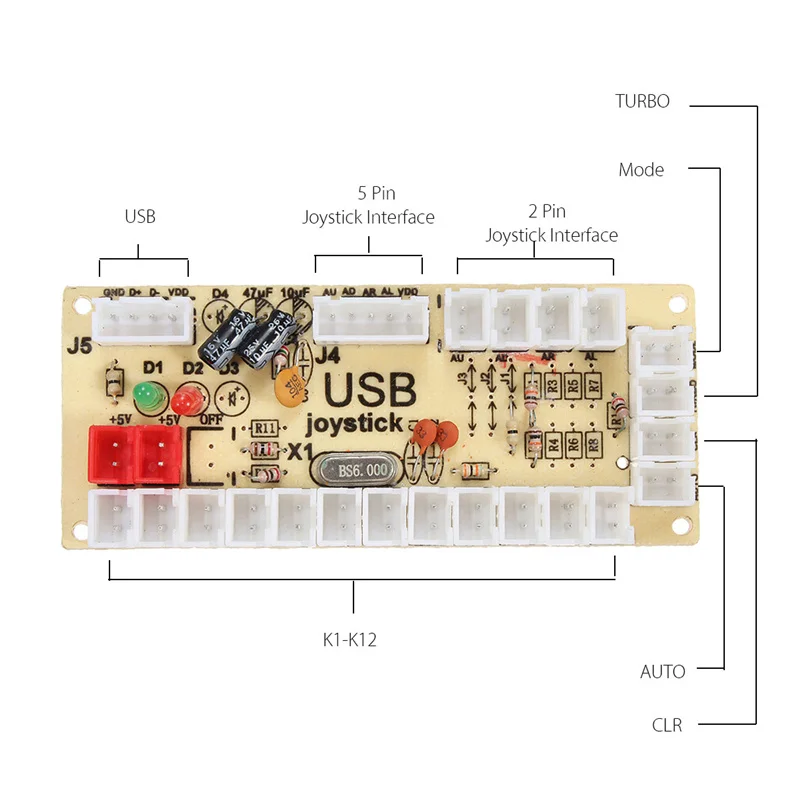 Аркадная игра DIY Kit Джойстик с USB контроллер+ 2 джойстика+ 20 Аркады кнопочный переключатель с светодиодный+ 2 нулевой задержкой кодер доска