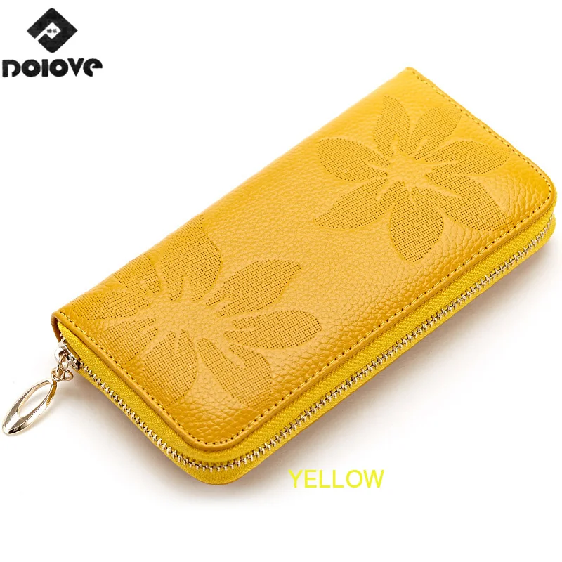 Женские кошельки DOLOVE с цветочным узором женский клатч из натуральной кожи