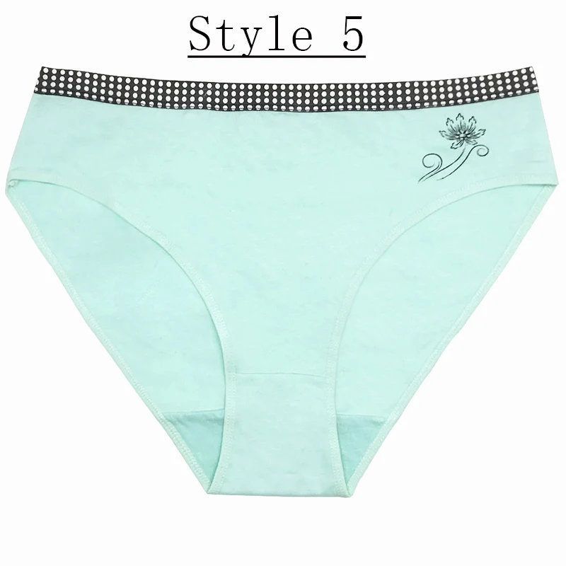 Style 5 1 шт., XXL, 3XL, 4XL, женские трусики большого размера, модное милое нижнее белье из 95% хлопка, женские удобные дышащие мягкие трусы высокого качества - Цвет: Style 5