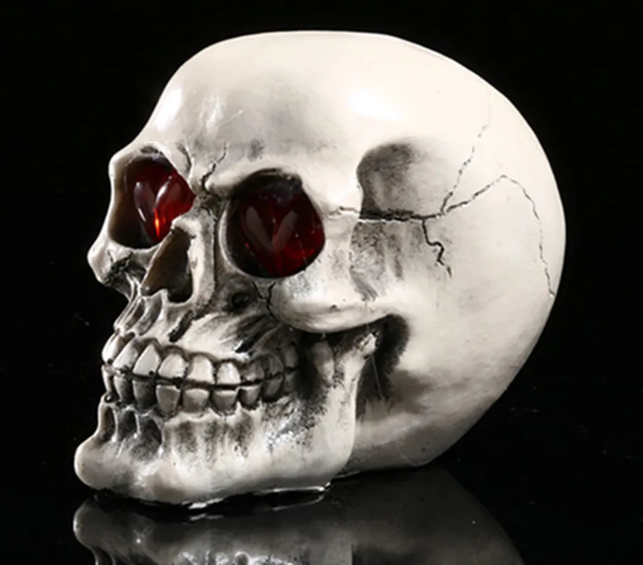 

4 Style Skull Home Decoration Bar Atmosphere Decoration Venues Props Resin Skull Horror Creative LED Gimmick Fun Props