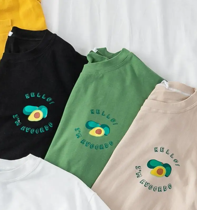 Summer Avocado Print Women Short Sleeve T Shirt | Женская одежда