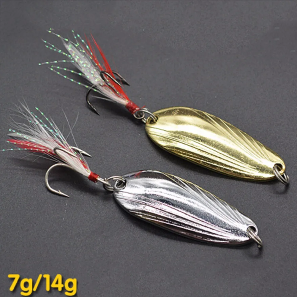 

fishing spoon lure metal lure silver/gold spoon bait hard lure fishing tackle 7g 14g
