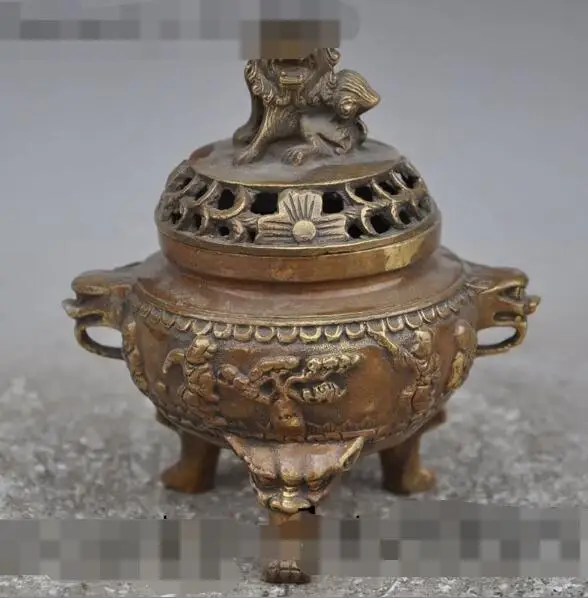 Песня voge Gem s6105 5 &quotКитай буддизм Бронзовый мальчиков парень Foo Dog лев зверь