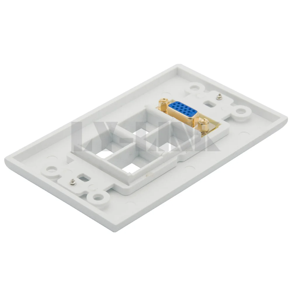 Настенная плата vga с 4 портами keystone и золотой пластиной|vga wall plate|wall platevga |