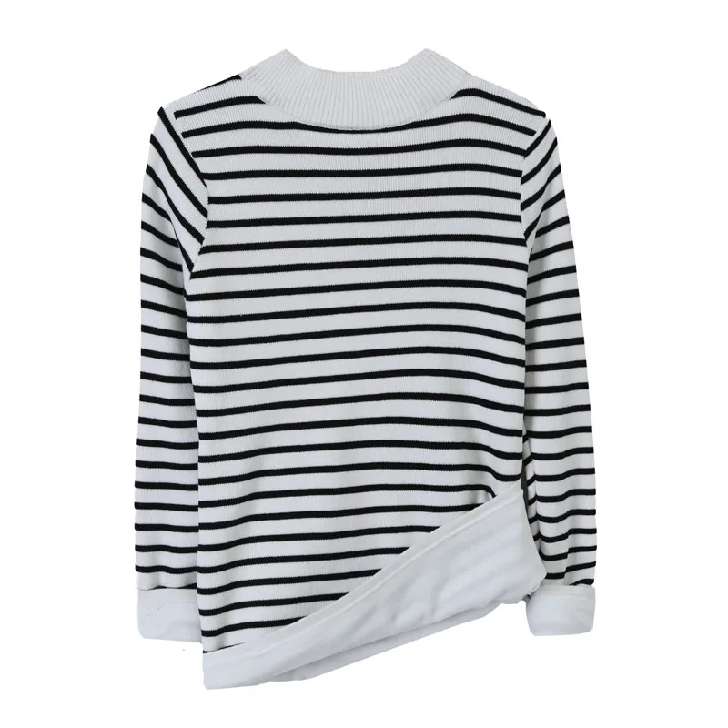 Striped Autumn Winter Pullover Sweater Women Warm Knitted Jumper High Elasticity Long Sleeves Femme Slim elegant Tops | Женская одежда