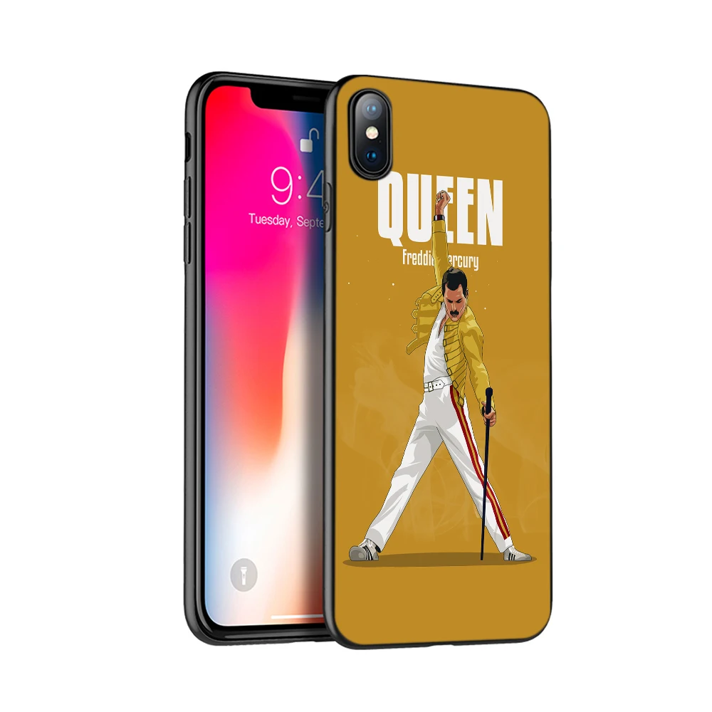 Черный чехол ТПУ для iphone 5 5s se 6 6s 7 8 plus x 10 силиконовый чехол для iphone XR XS 11 pro MAX чехол Фредди Меркури Queen band