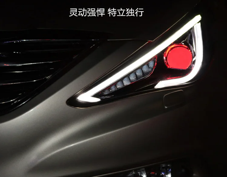 2 шт. jgrt автомобильный стиль светодиодный фары для hyundai Sonata для Sonata Головной фонарь светодиодный объектив двойной луч H7 HID Xenon Биксеноновые линзы