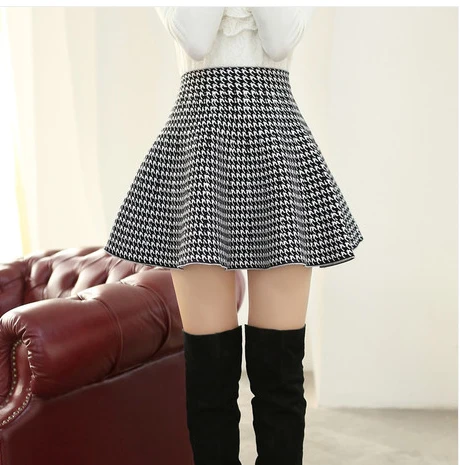 Новинка 2017 года осенне зимняя шерстяная вязаная юбка модная короткая мини с