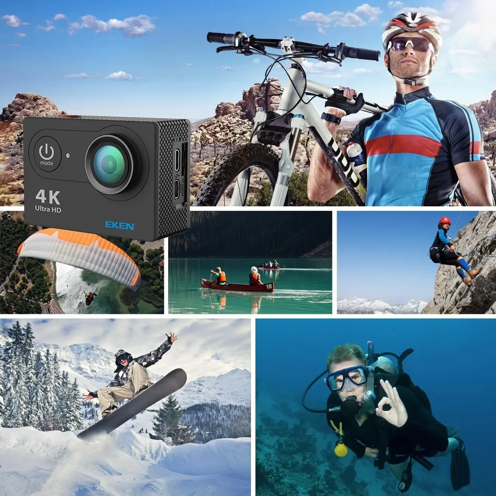 Новинка оригинальная Экшн-камера EKEN H9 / H9R Ultra HD 4K WiFi 1080P/60fps 2 0 LCD 170D объектив шлем