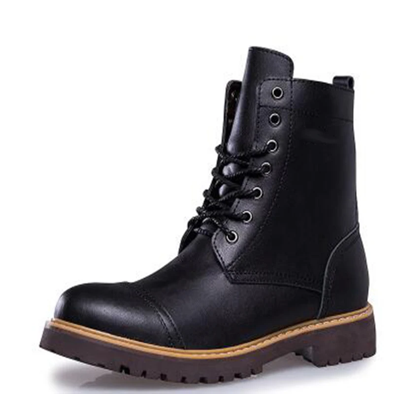 Демисезонные мужские рабочие ботинки из натуральной кожи в стиле ретро