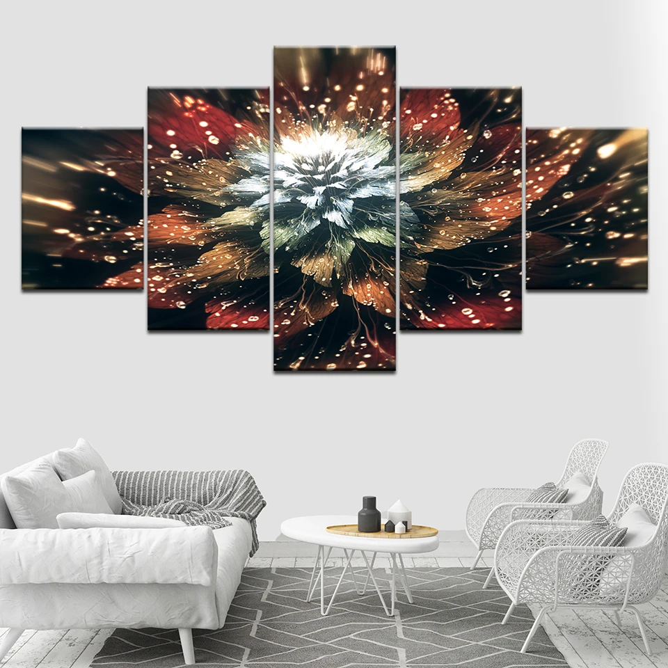 

Canvas Painting Art abstract flower Wall Art Pictures 5 Pieces Modular Wallpapers Poster Print for living room Home Decor