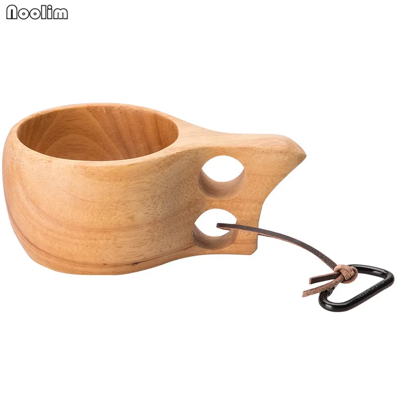 NOOLIM Finland Kuksa портативная кофейная кружка ручка из резины и дерева два отверстия