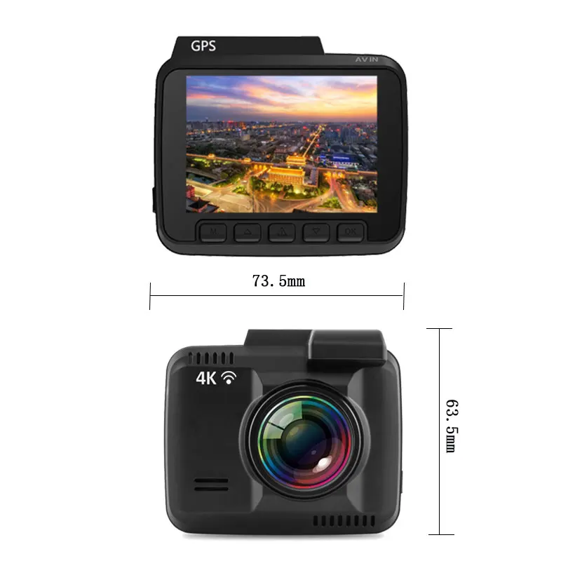 Автомобильный видеорегистратор Novatek 96660 Wi Fi 4K 2160P GPS две камеры ночное видение