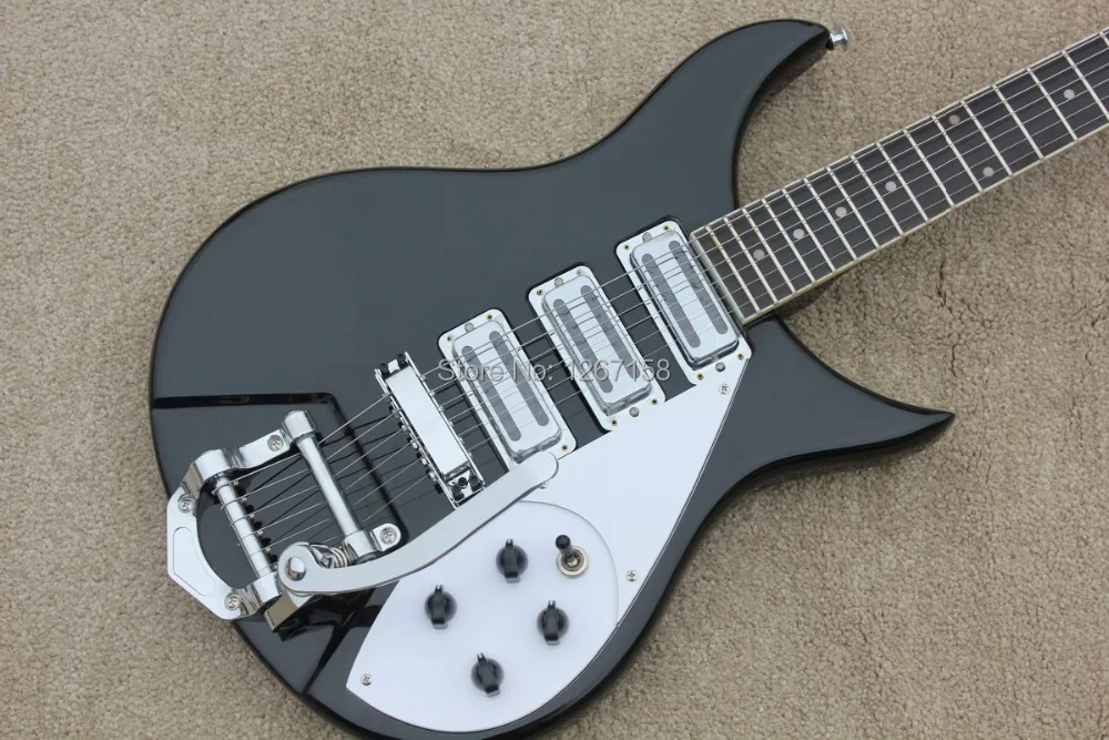 Черная Rick330style электрическая гитара bigsby стиль хвостовая часть 3 x тостерный пикапы