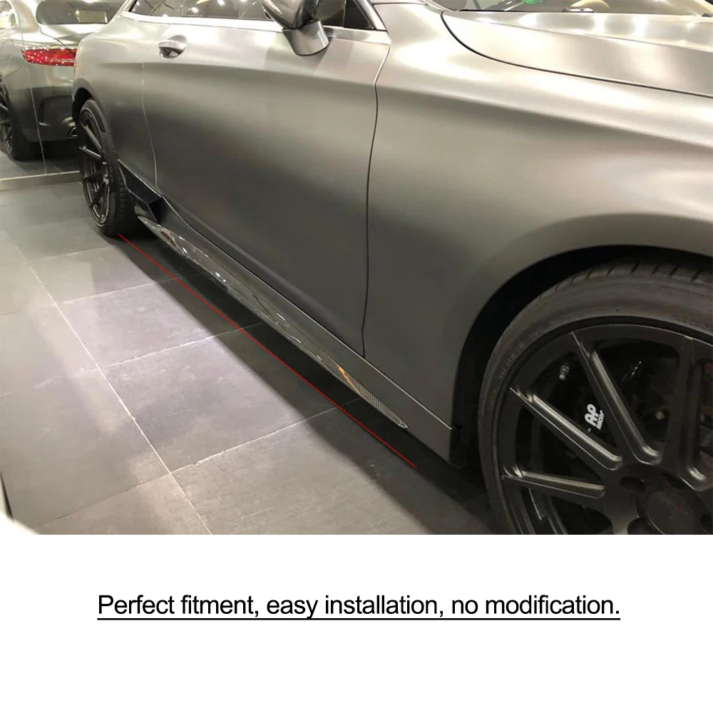 2 шт. боковые юбки для Mercedes Benz S500 S550 S560 S63 AMG S65 двери 2014 2018 углеродное волокно
