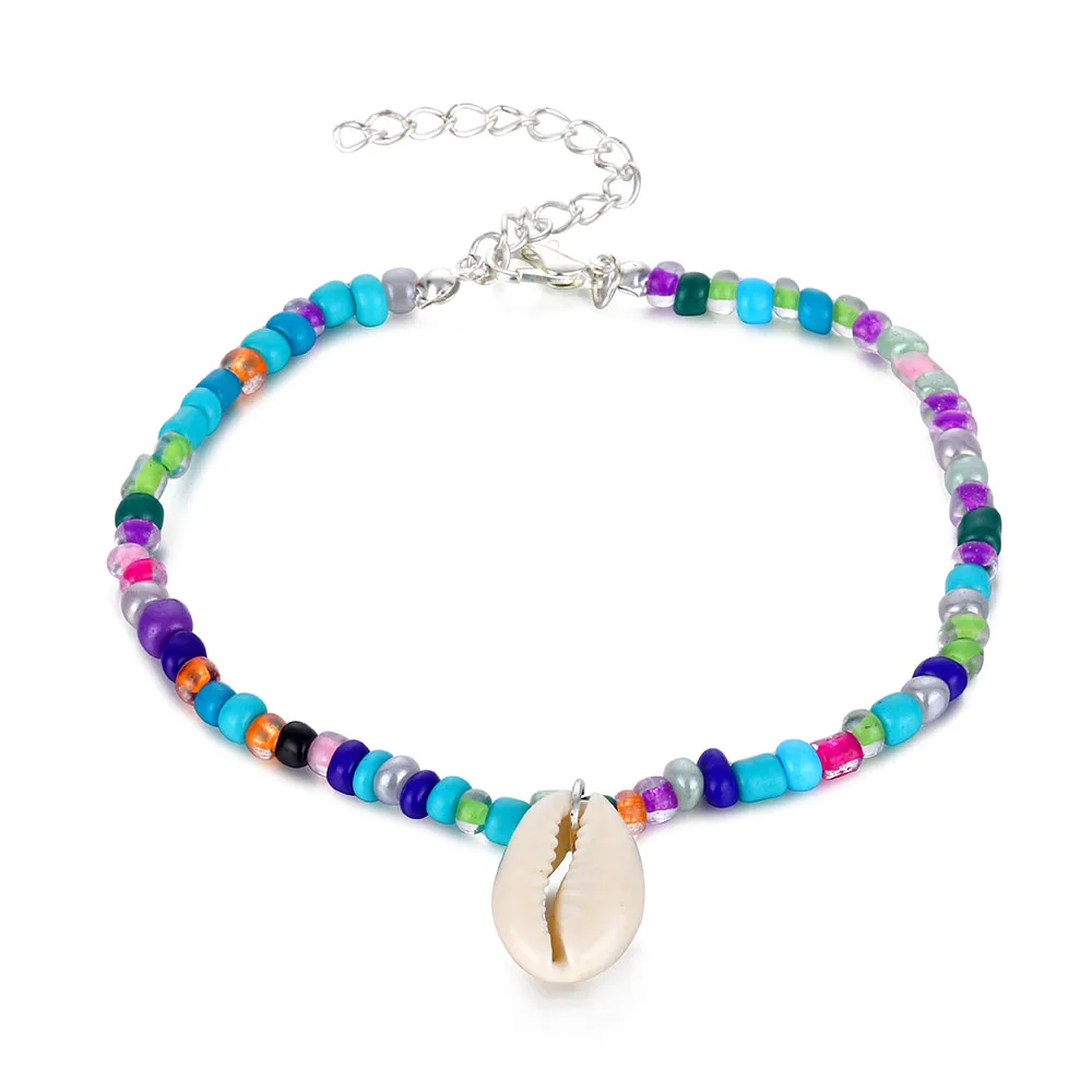 VOVA простой пляжный ножной браслет красочные смешанные цветной шарик оболочки