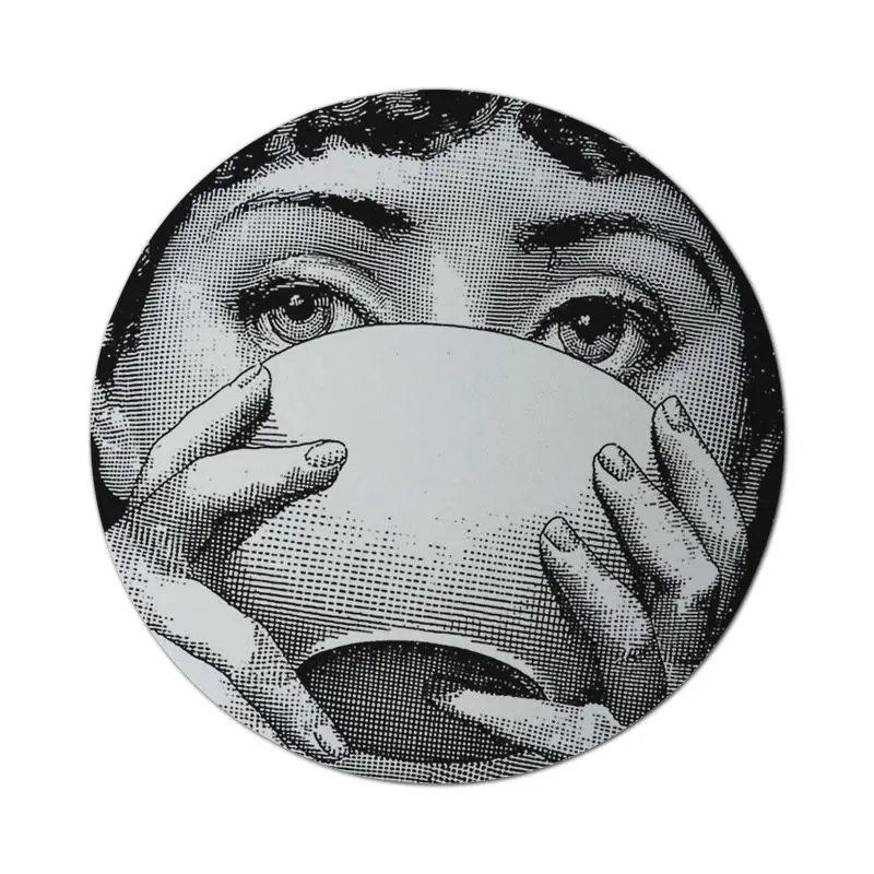 Rosenthal Piero fornasetti стильный нескользящий коврик для мыши 200x200 мм, резиновый коврик маленького размера, Круглый игровой Нескользящий Резиновый коврик 20x20 см - Цвет: case 2