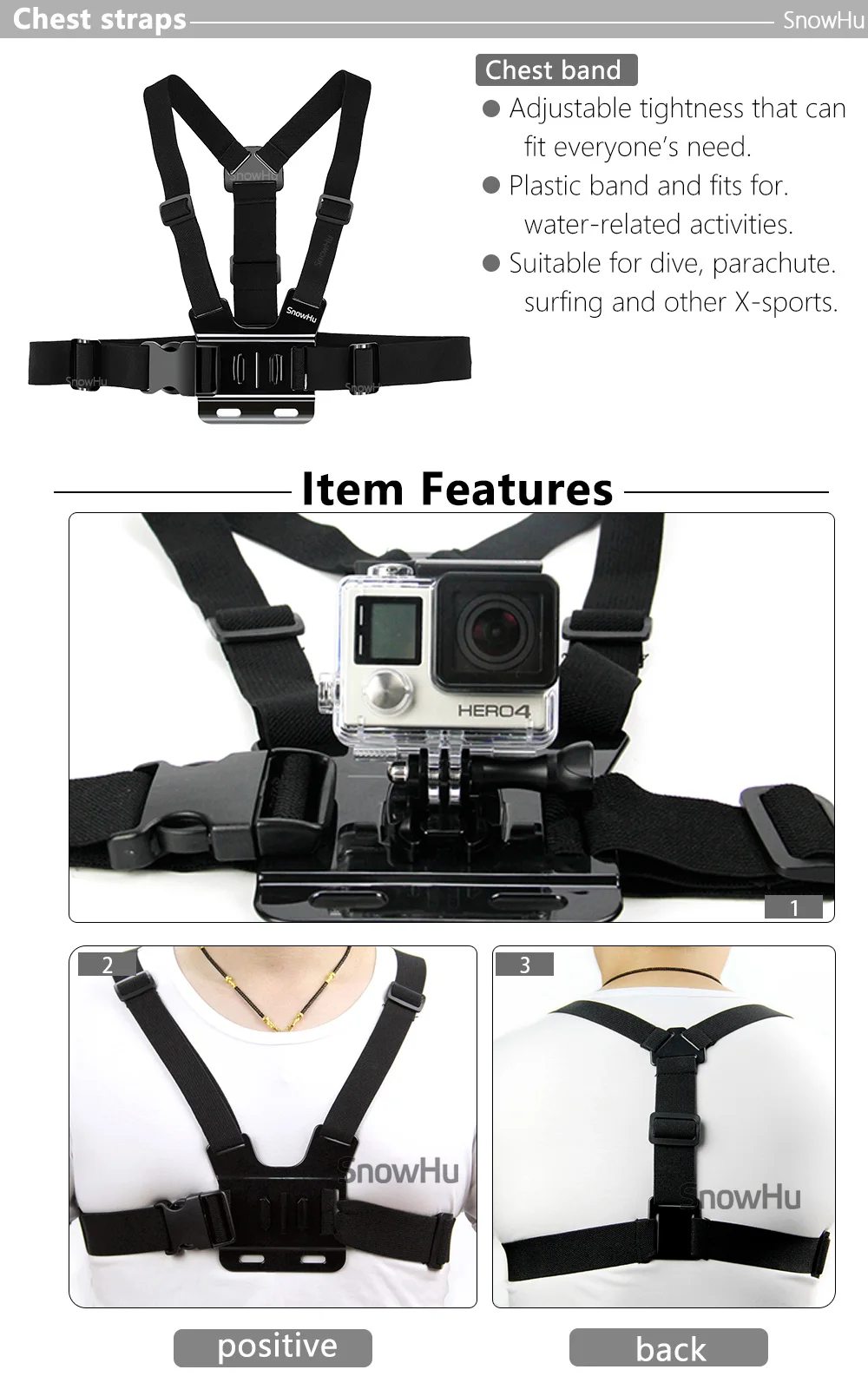 Аксессуары snowhu для GoPro Набор для go pro hero 8 7 6 5 4 3 комплект крепление для SJCAM для xiaomi yi камера для xiomi штатив GS21